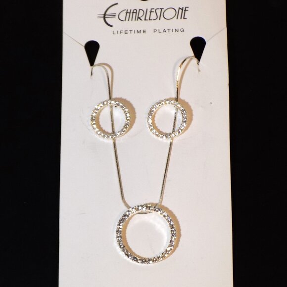 Lot of 3 New Charlestone Austrian Crystal Ring Necklaces & Earrings Bundle - Picture 4 of 6